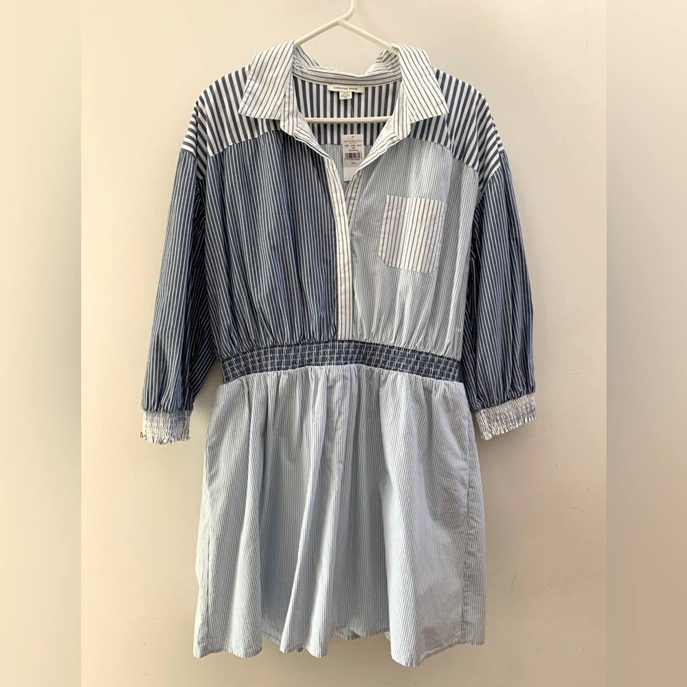 American Eagle Pin Stripes Mini Shirt Dress